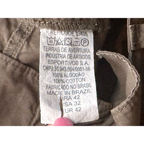 Osklen Cotton Chino Knee Length Military Green Belted Summer Beach Wear Shorts - Picture 9 of 10